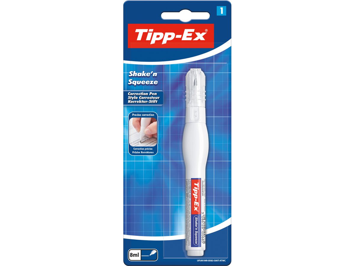 TIPP-EX Shake'n Squeeze 8ml 8022923 Korrekturstift, Blister weiss (3086126100746)