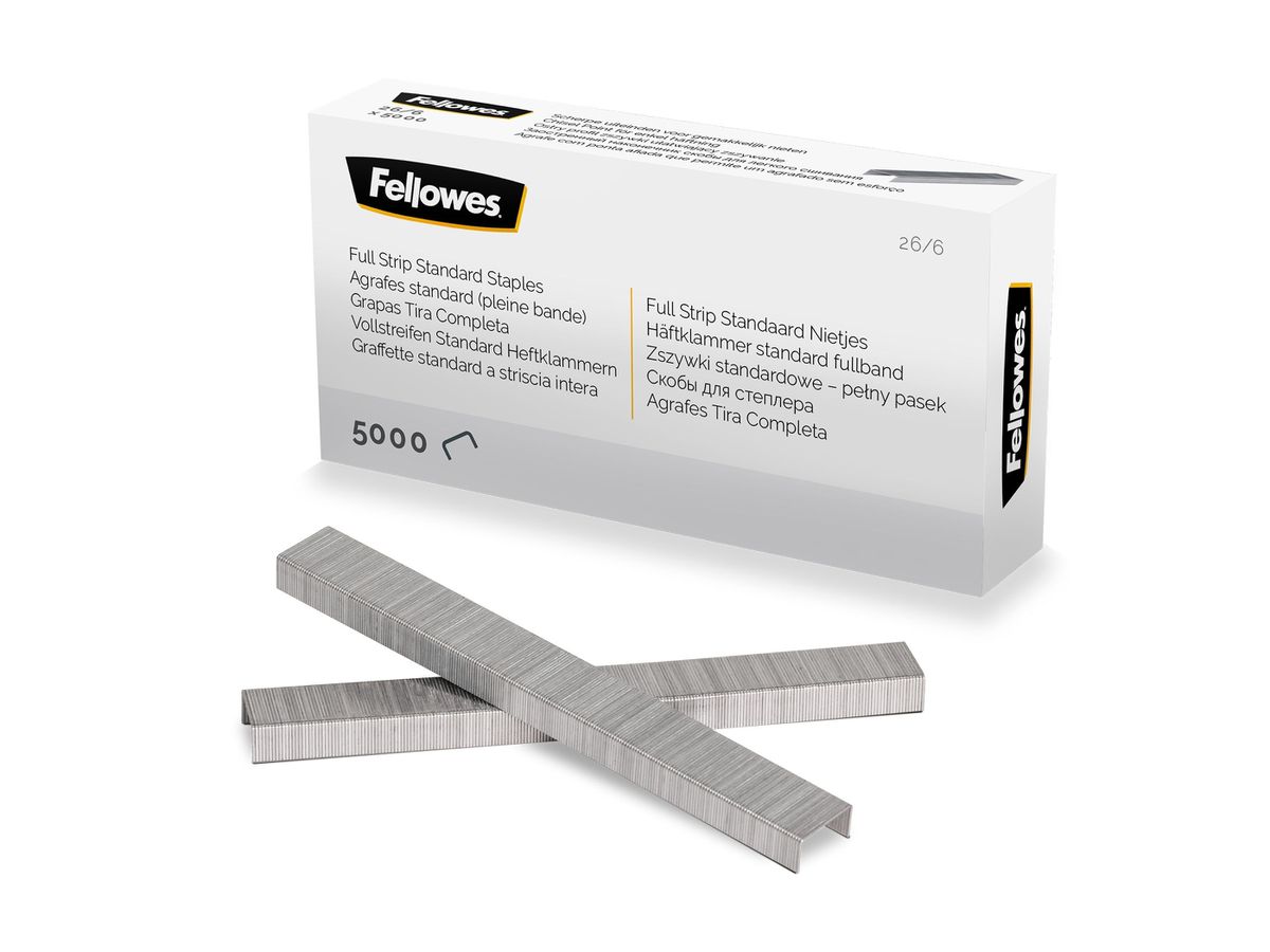 FELLOWES Heftklammern 26/6 mm 5117501 Vollstreifen 5000 STK (0043859776627)