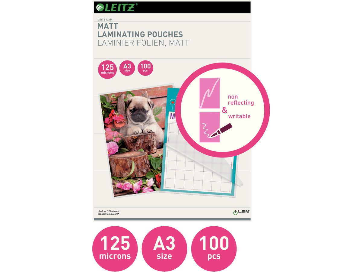 LEITZ Laminiertasche A3 16924 matt, 125my 100 Stk (5411313169240)