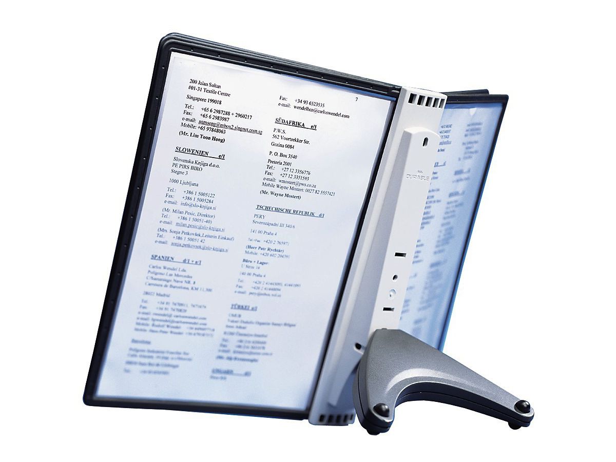 DURABLE Sistema di present.SHERPA Soho 554001 nero di 20 pannelli A4 (4005546502595)