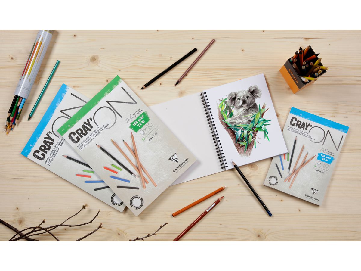 CLAIREFONTAINE Cray'On A5 975026C Blanc 30 feuilles (3329689750264)