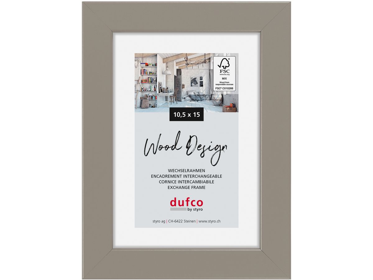 DUFCO Cadre bois 10.5x15cm 1610.80660 Toronto gris (7610259806600)
