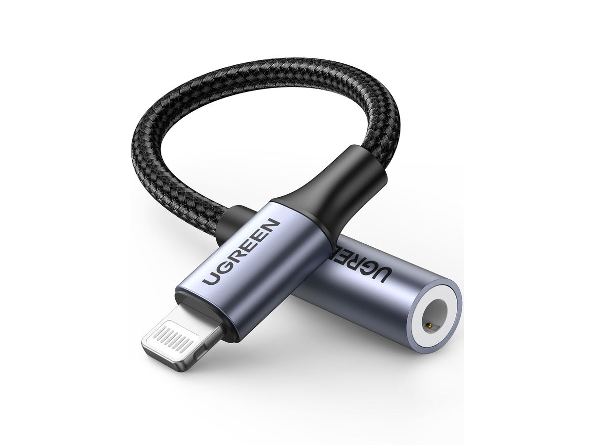 UGREEN Lightning to 3.5mm headphone 30756 jack adapter 10cm, Grey (6957303837564)