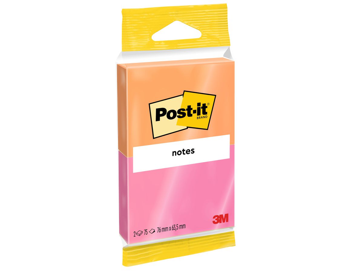 POST-IT Notes 76x63,5mm 6720-PO pink/arancione 2x75 fogli (4046719665167)