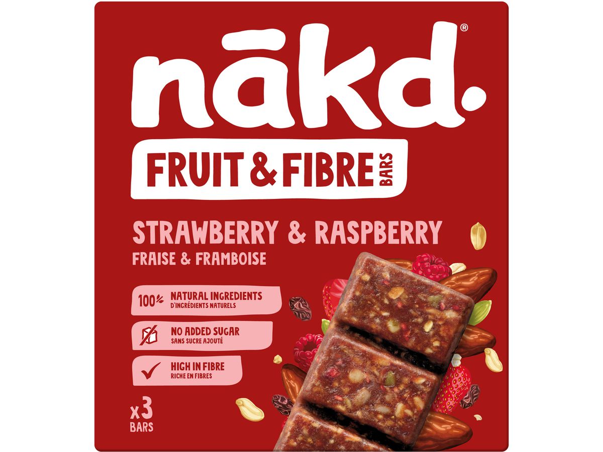 NAKD Strawberry-Raspberry 2515 44g, 3 pz. (5060088700549)