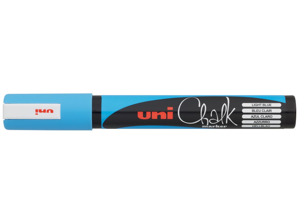 UNI-BALL Chalk Marker 1,8-2,5mm PWE5M L.BLUE blu (4902778140079)