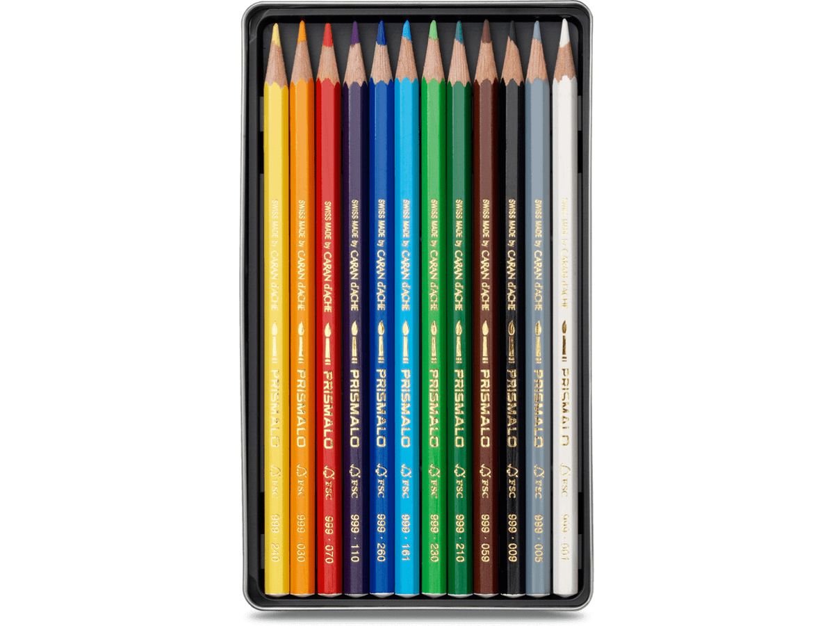 CARAN D'ACHE Crayon de couleur Prismalo 3mm 999.312 ass. boite mét. 12 piece (7610186013126)
