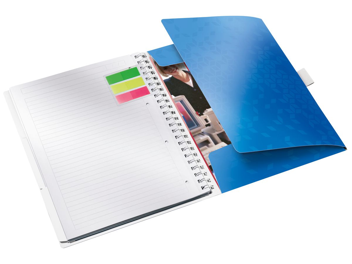 LEITZ Livre spirale WOW A4 46440036 bleu (4002432108435)
