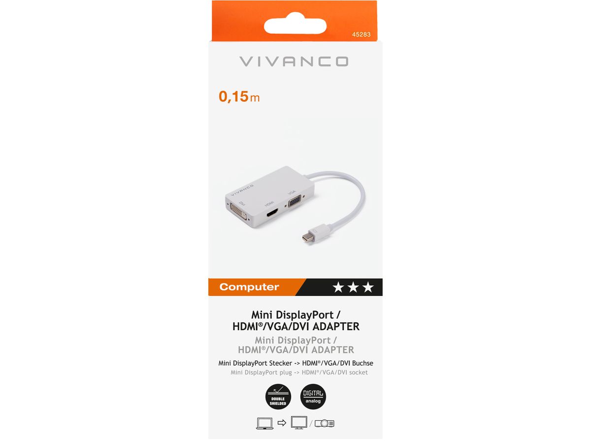 VIVANCO MiniDisplayPort 45283 45283 HDMI/DVI/VGA (4008928452839)