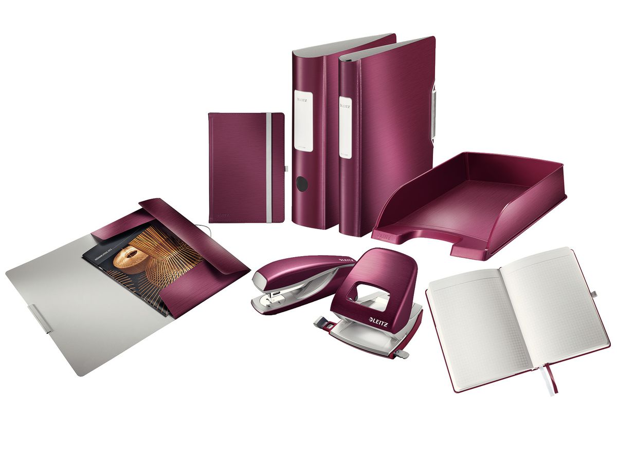 LEITZ Bürolocher NewNeXXt Metall 50060028 granat rot 30 Blatt (4002432107346)