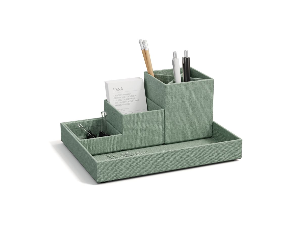 BIGSO BOX OF SWEDEN Portapenne Set Lena 7974C1601 in lino, 4 pezzi, verde menta (7330061063816)