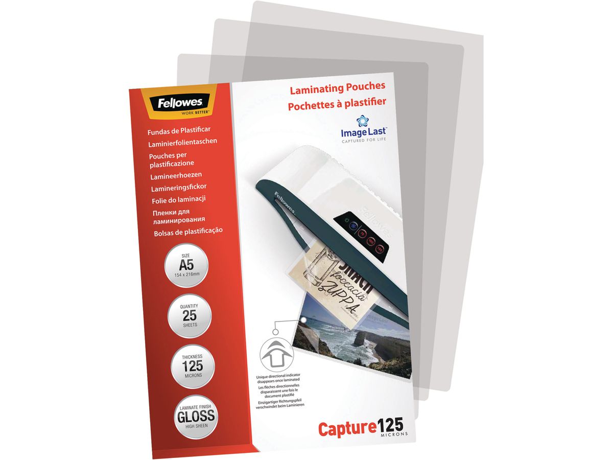 FELLOWES Laminiertasche A5 5396101 glanz, 125my 25 Stk (0077511539619)