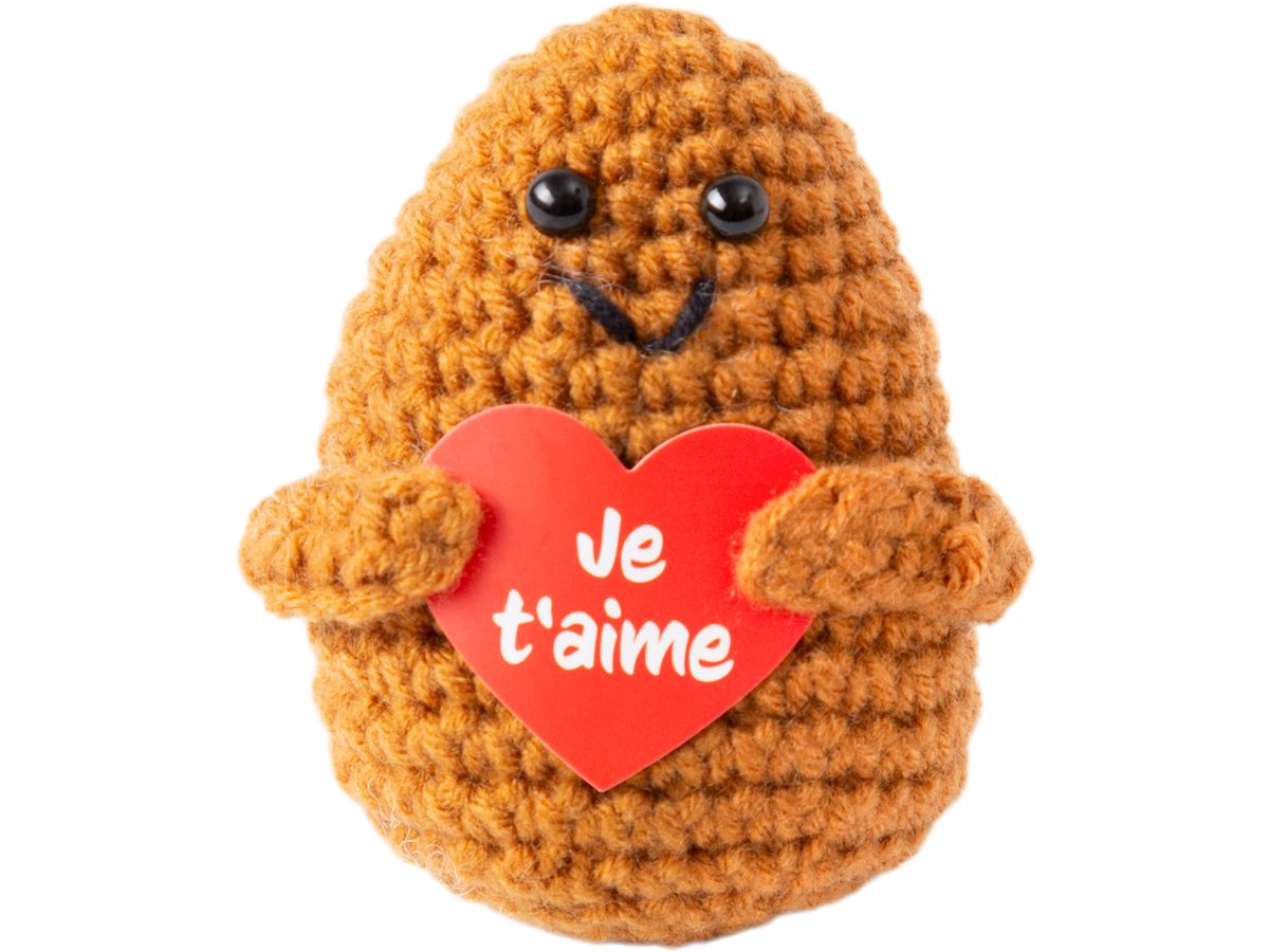I AM CREATIVE Positive Potato Je t'aime 8cm 1000-1461 marrone (7611983263578)