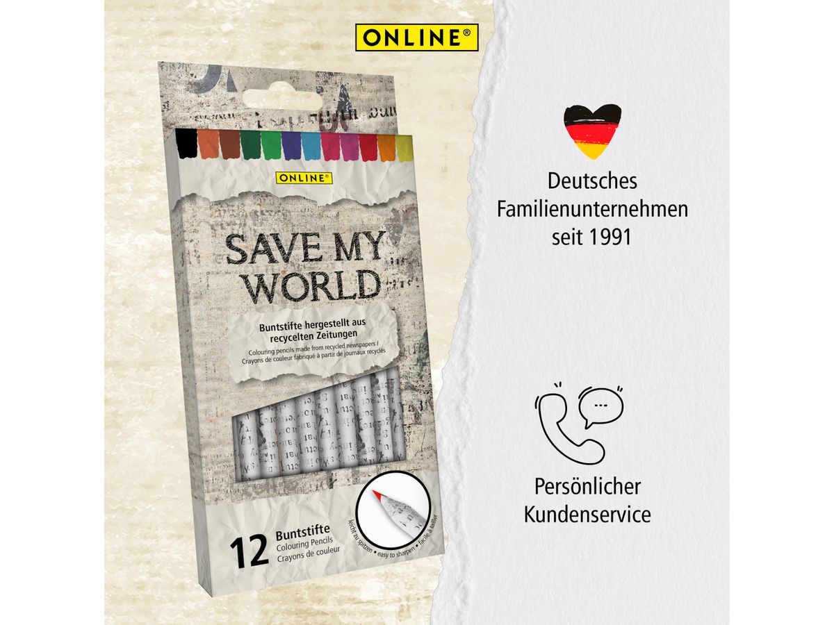 ONLINE Buntstifte Save My World 7920 12 Stück (4014421079206)