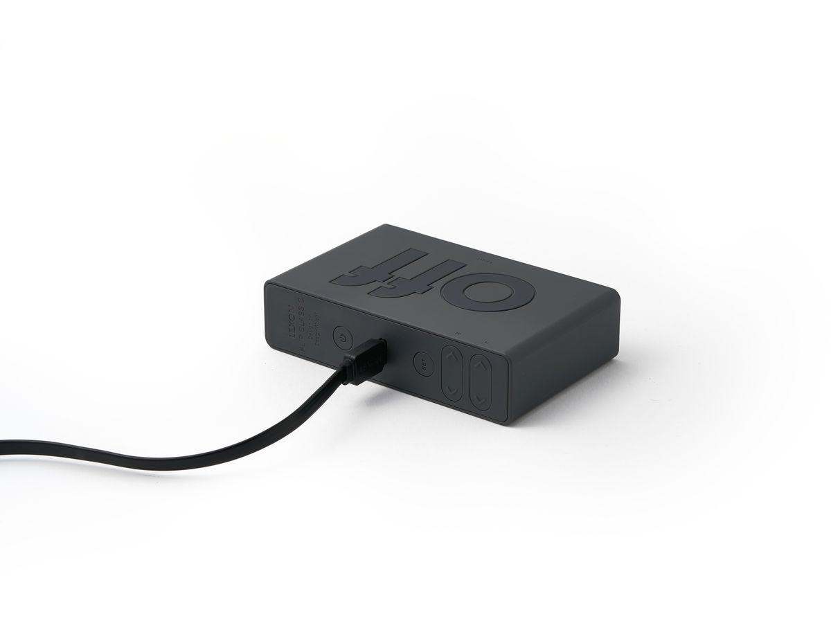 LEXON Réveil Flip Classic LR157G3 gris foncé, USB-C (3660491209336)