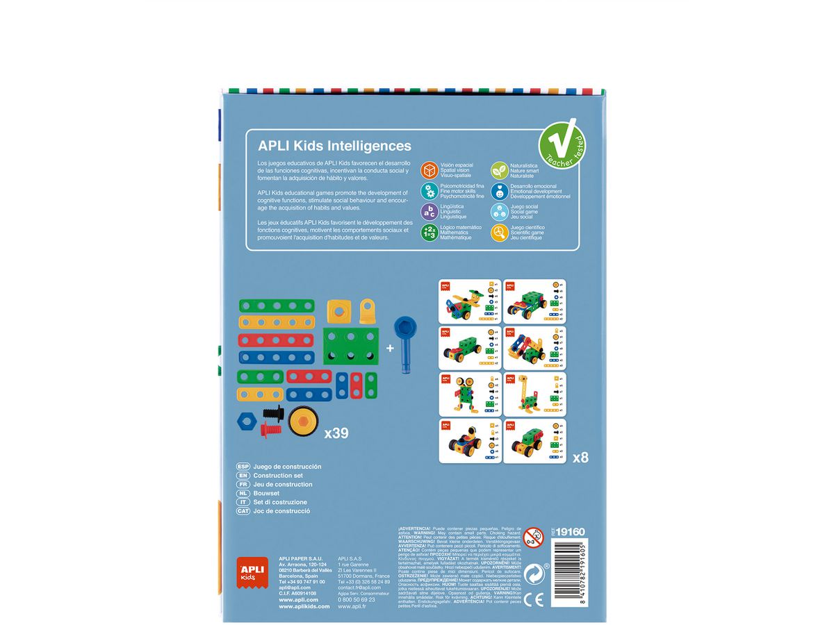 APLI KIDS Set di costruzioni ingegnere 19160 39 pezzi (8410782191605)