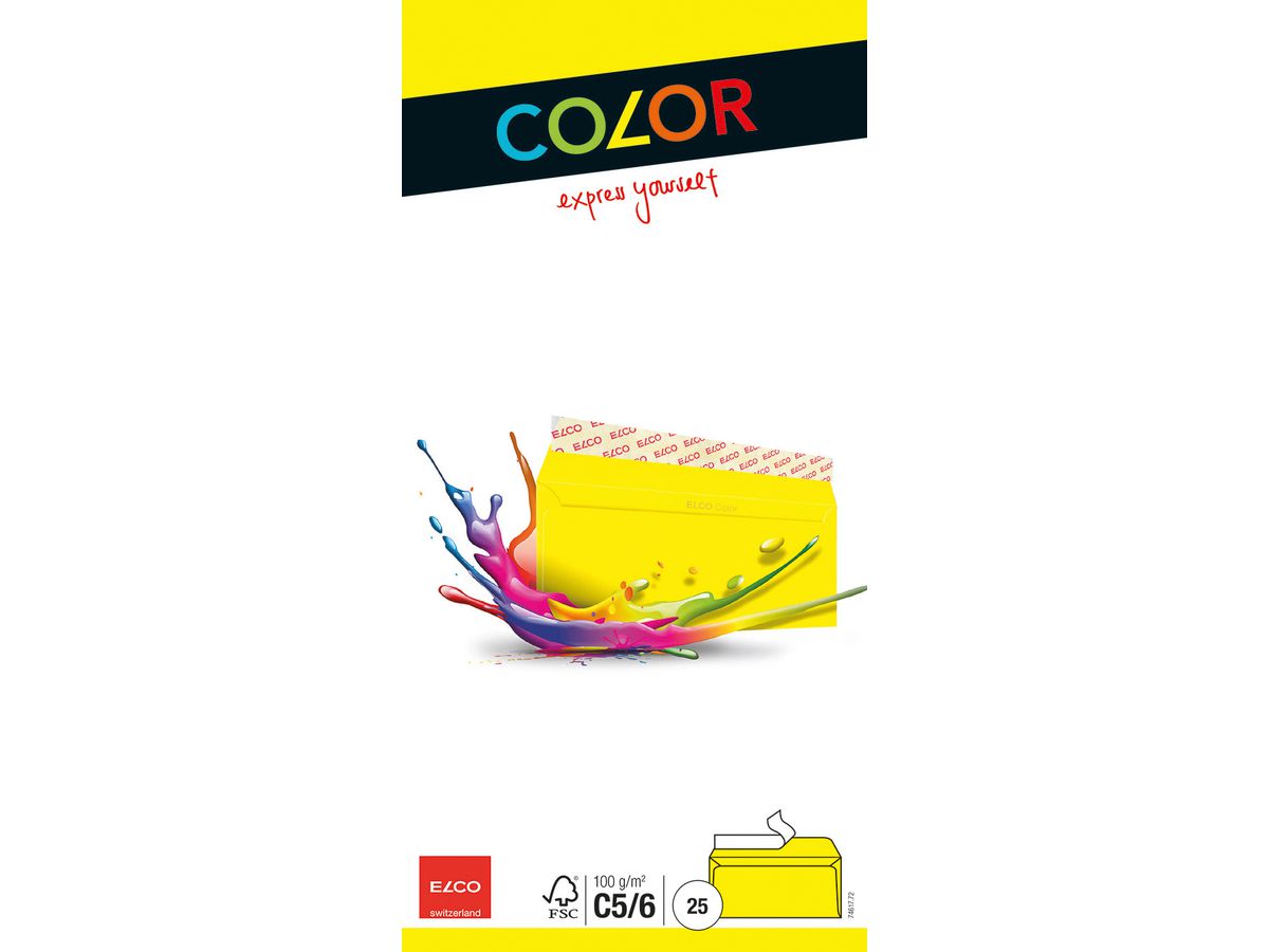 ELCO Enveloppe Office s/fenêt. C5/6 74617.72 100g, jaune 25 pcs. (7610425328707)
