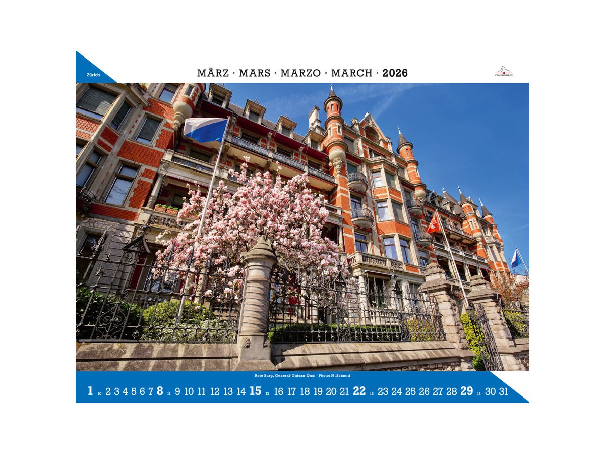 CALENDARIA Bildkalender 2026 9783036205663 Zürich ML 40x31cm (9783036205663)