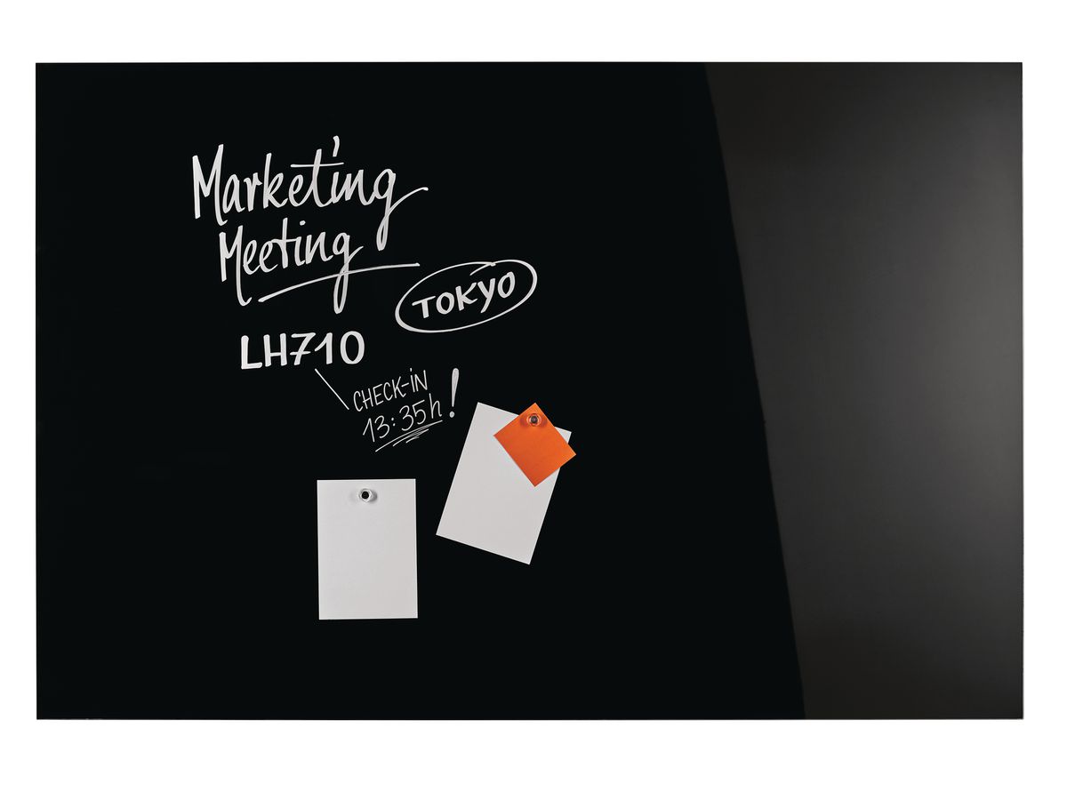 MAGNETOPLAN Design-Glasboard 2000x1000mm 13409012 schwarz, magnetisch (4013695057217)