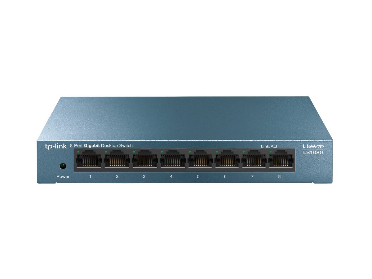 TP-LINK 8-Port Gigabit Desktop Switch TL-SG108S Desktop Steel Case (6935364083526)