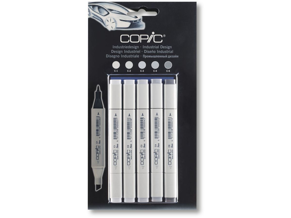 COPIC Marker Classic 20075566 grey Industriedesign, 5 pcs. (4013695262482)