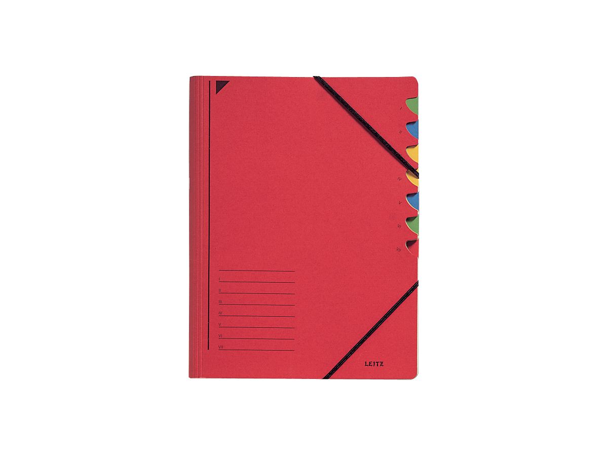LEITZ Ordnungsmappe A4 39070025 rot 7 Fächer (4002432329052)