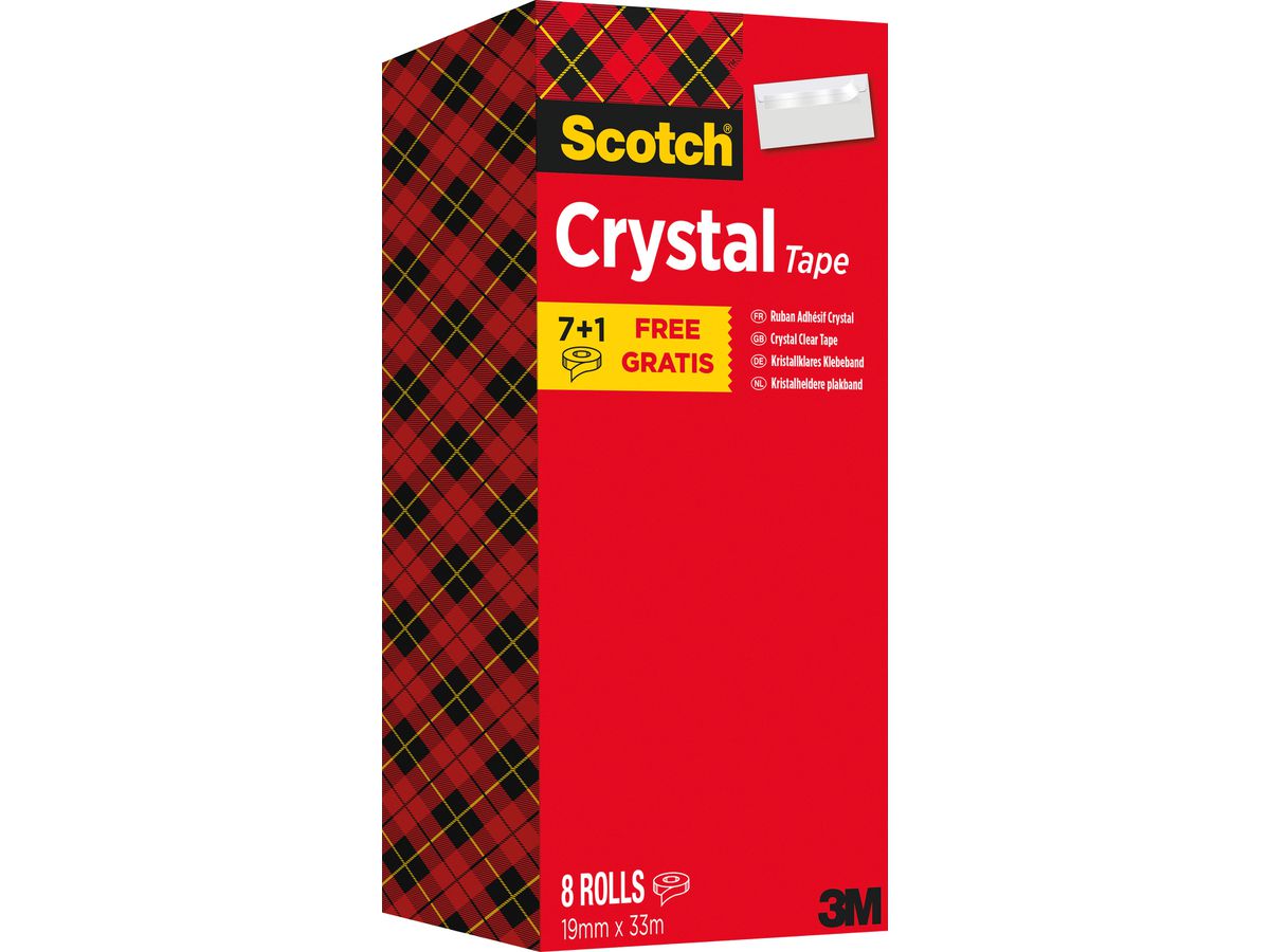 SCOTCH Crystal Clear 600 19mmx33m 6-1933R8 transparent 8 pcs. (4046719362332)