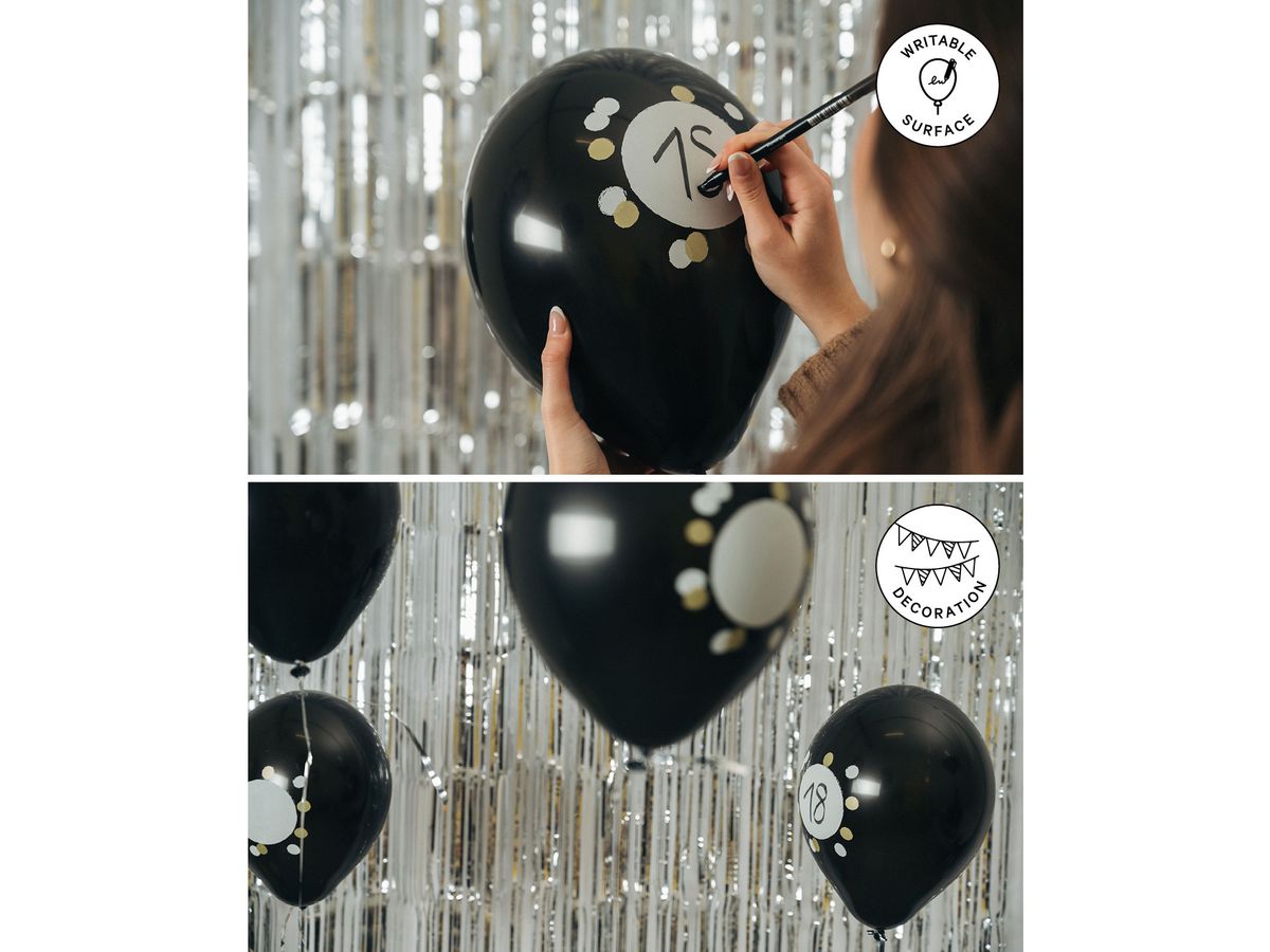 I AM CREATIVE Ballons DIY Inscription 27cm 1000-1069 noir 6 pièces (7611983246953)