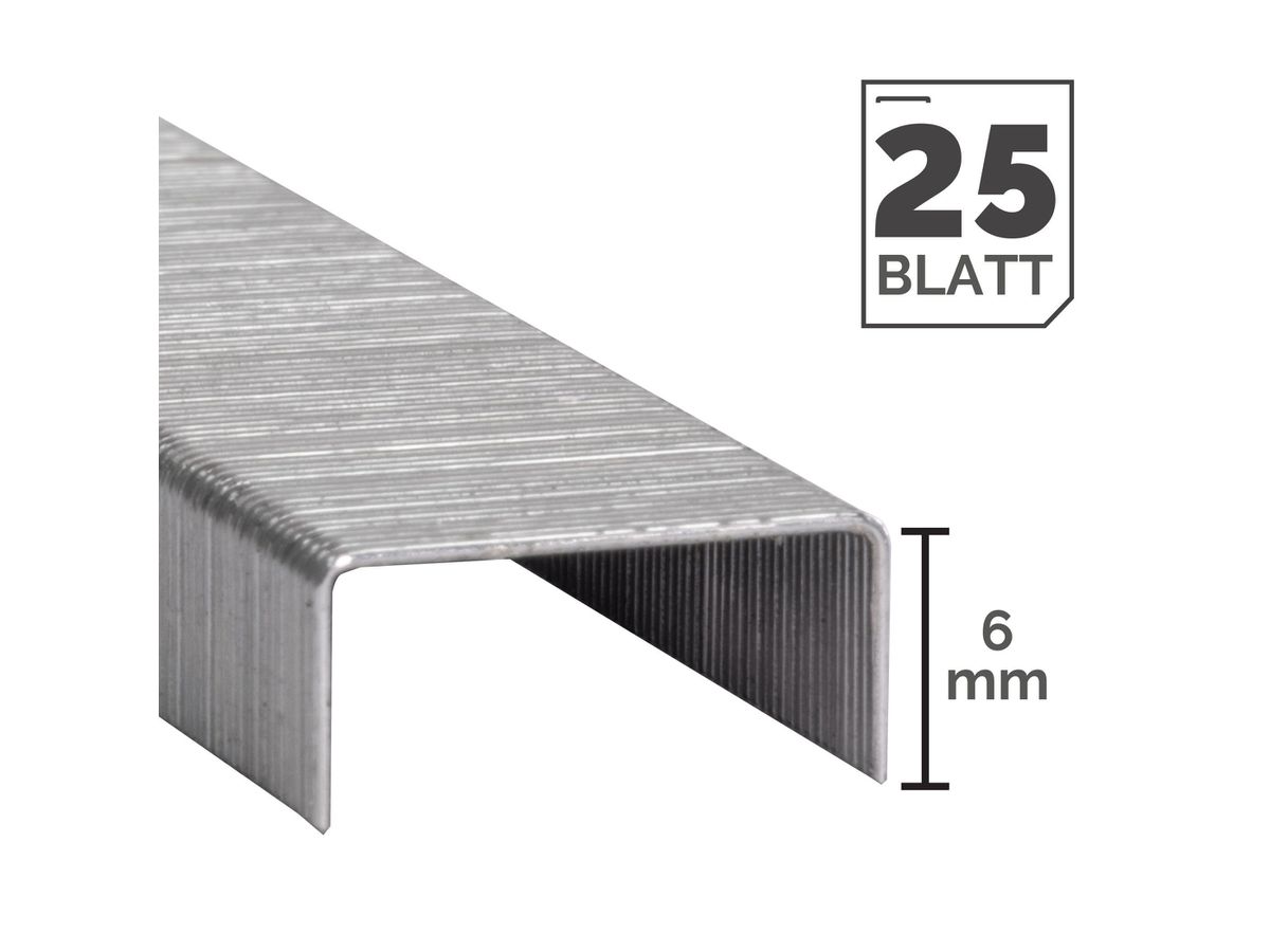 FELLOWES Heftklammern 26/6 mm 5117501 Vollstreifen 5000 STK (0043859776627)