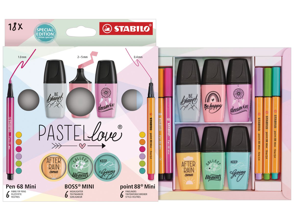 STABILO Set Mini World 77/5-8-5 Pastellove 18 pcs. (4006381590365)