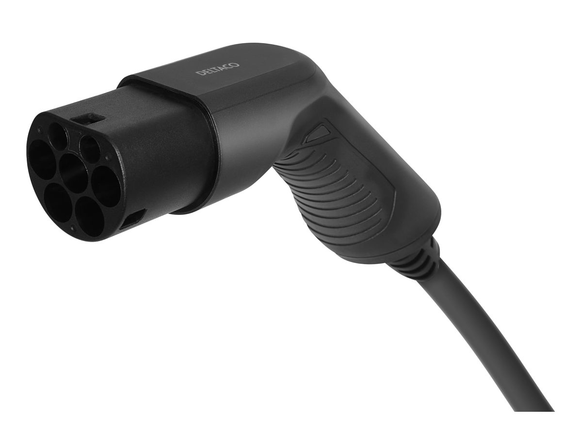 DELTACO e-Charge,cable type 2-type 3 EV-32010 3 phase, 32A, 10M,Black (7333048047618)