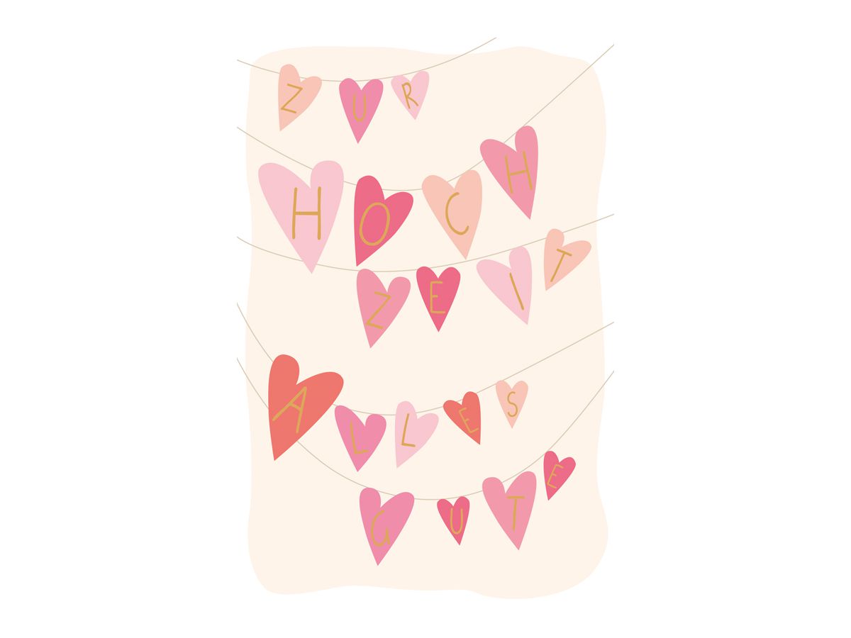 ABC Carte de mariage B6 51656 Corde à linge curs (7611119213743)