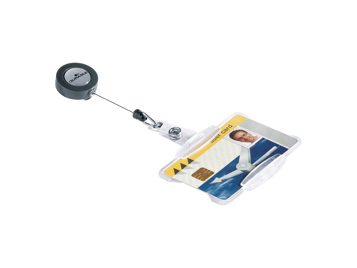 DURABLE Supporto tessera 85x54mm 801119 con jojo 10 pezzi (4005546804101)