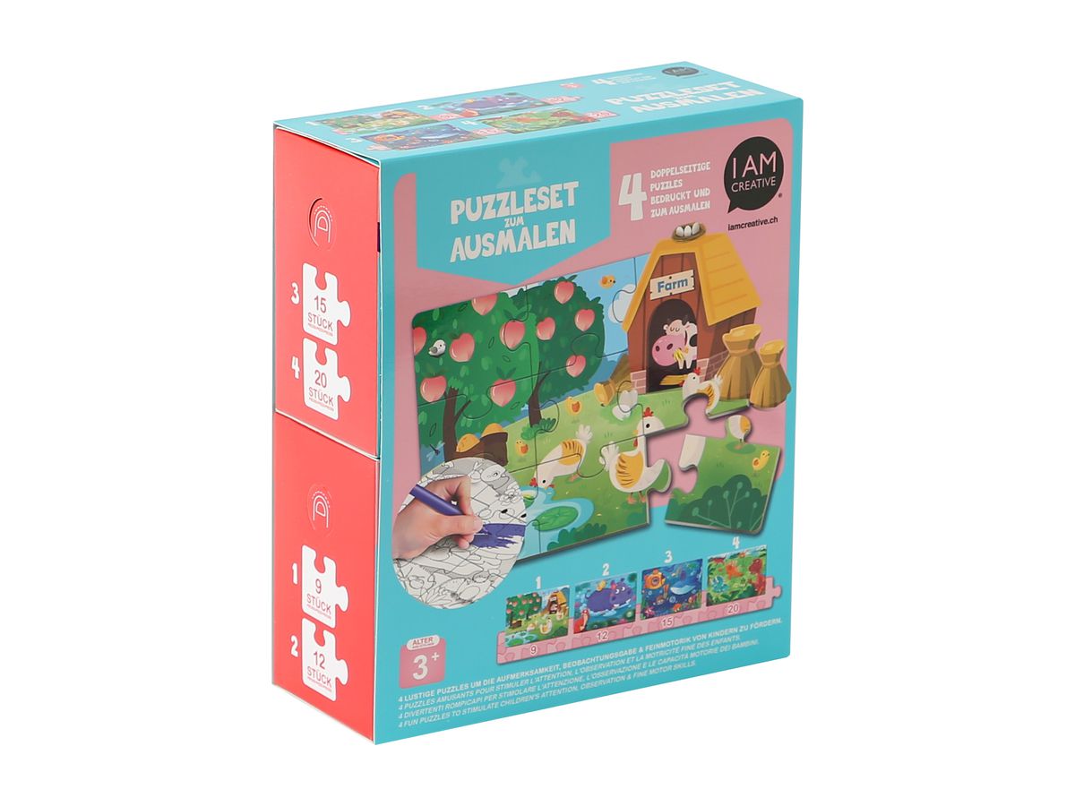 I AM CREATIVE Puzzleset 4087.552 zum Ausmalen ab 3 Jahre (7611983207114)