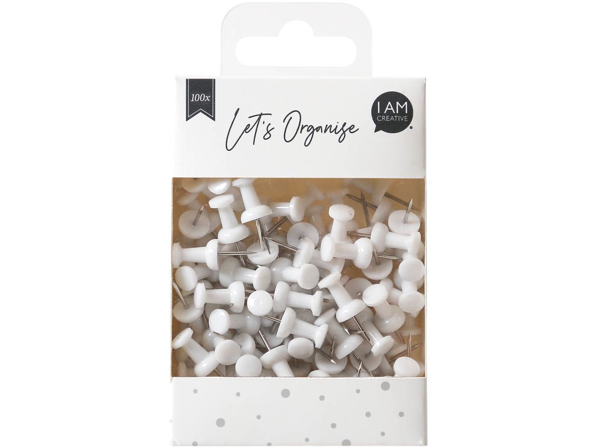 I AM CREATIVE Epingles Let`s Organize 4035.15 blanc, 9x24cm 100 pièces (7611983211746)