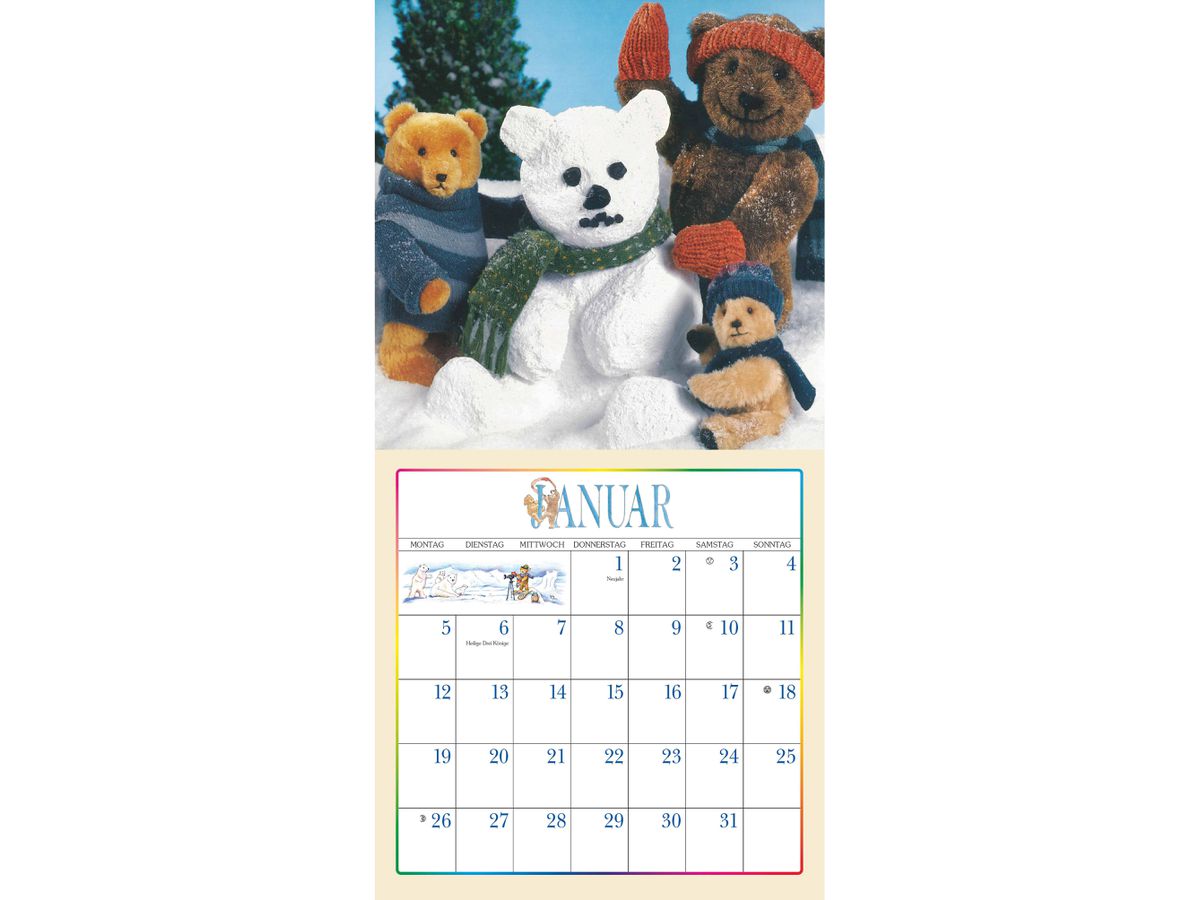 DUMONT Bildkalender 2026 260816 Der Teddybär DE 30x30cm (4069095008168)