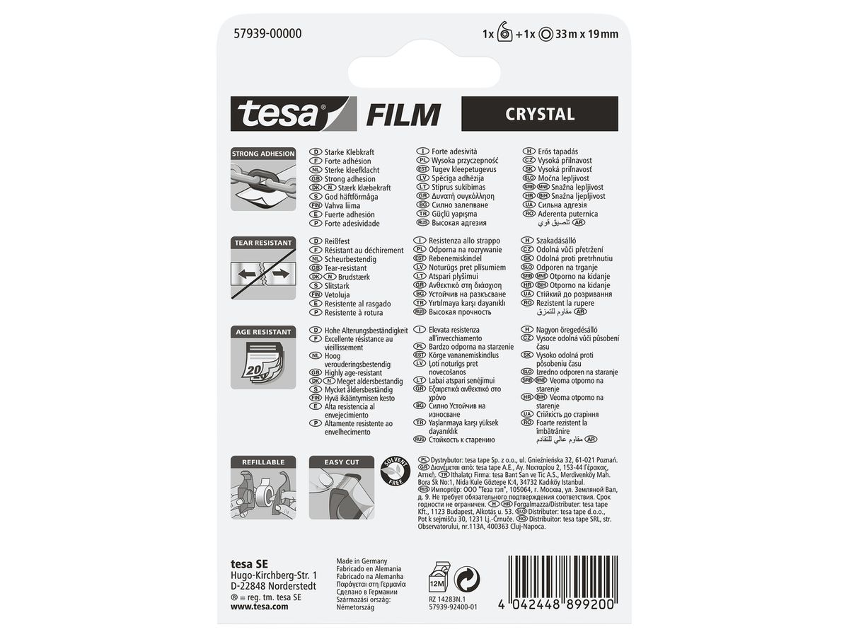 TESA Crystal Tape 19mmx33m 579390000 (4042448899200)