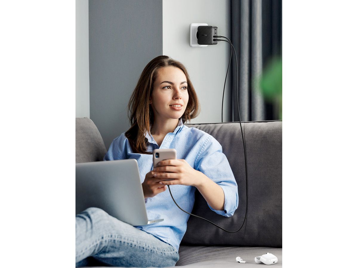 UGREEN USB Wallcharger Nexode 100W 40747 4-Port,PD,GaN,Grey (6957303847471)