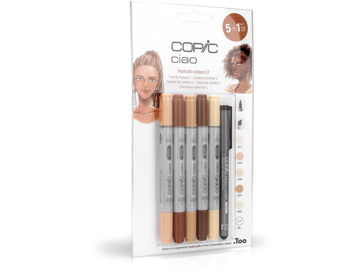 COPIC Marker Ciao 22075553 5+1 Set Portrait colours 2 (4013695265315)