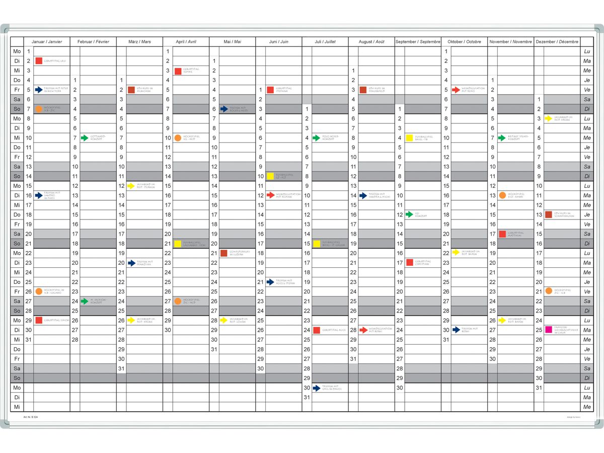 BEREC Calendrier annuel 60x90cm B 324 DE/FR (7640106622473)