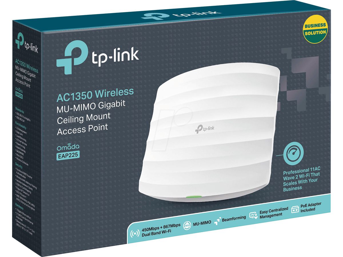 TP-LINK Access Point AC1350 WLAN EAP225 Dual Band Gigabit (6935364096915)