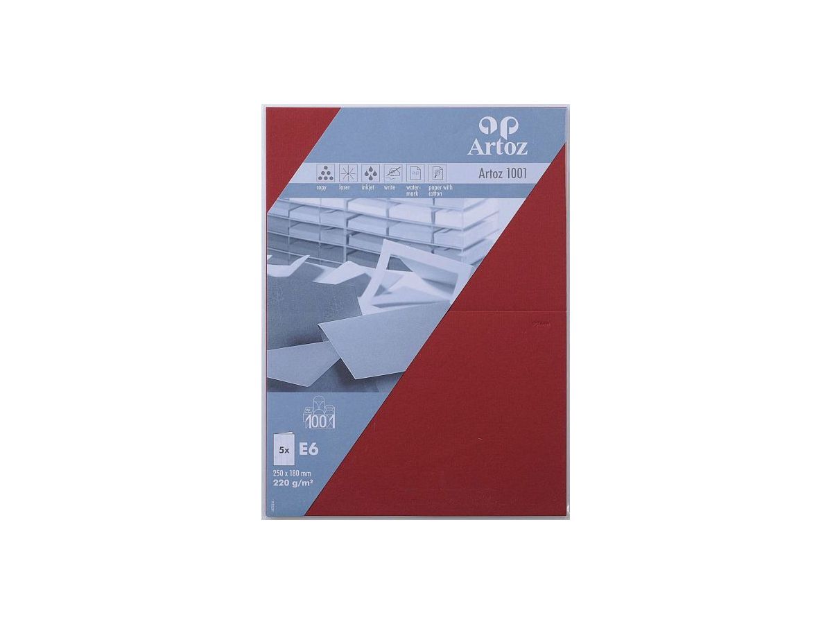 ARTOZ Cartoline 1001 E6 107372265 220g, bordeaux 5 fogli (7612450251999)