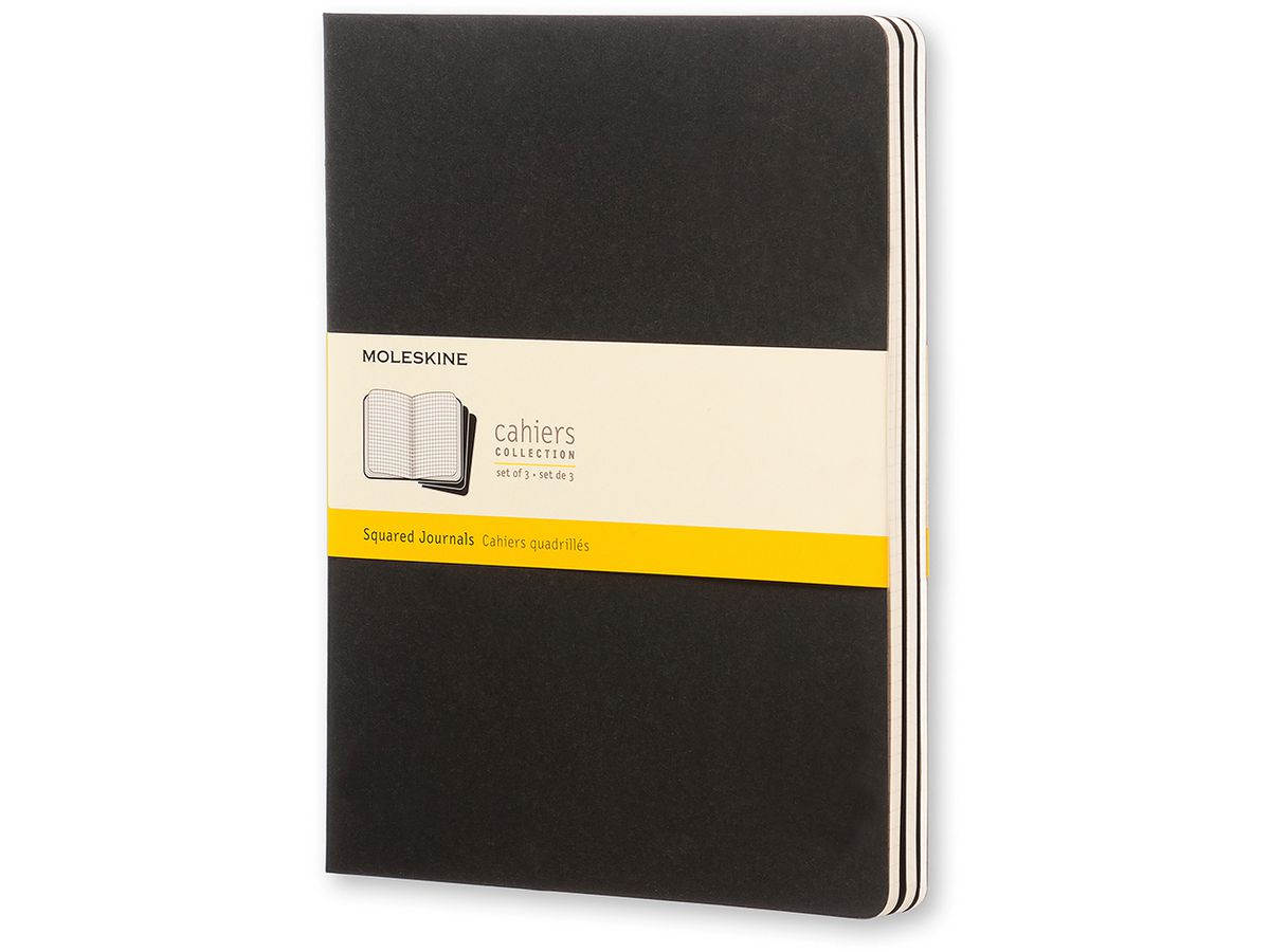 MOLESKINE Cahier XL 25x19cm 705021 quadrillé, noir 3 pcs. (9788883705021)