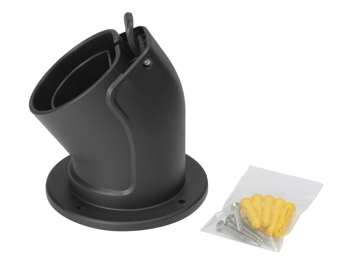 DELTACO e-Charge, holder type 2 EV-5103 connector, angled, Black (7333048048943)