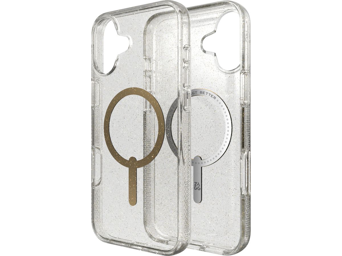 ZAGG Milan Cases Snap Apple 702315127 iPhone 16 Plus,Gold Glitter (0840390319630)