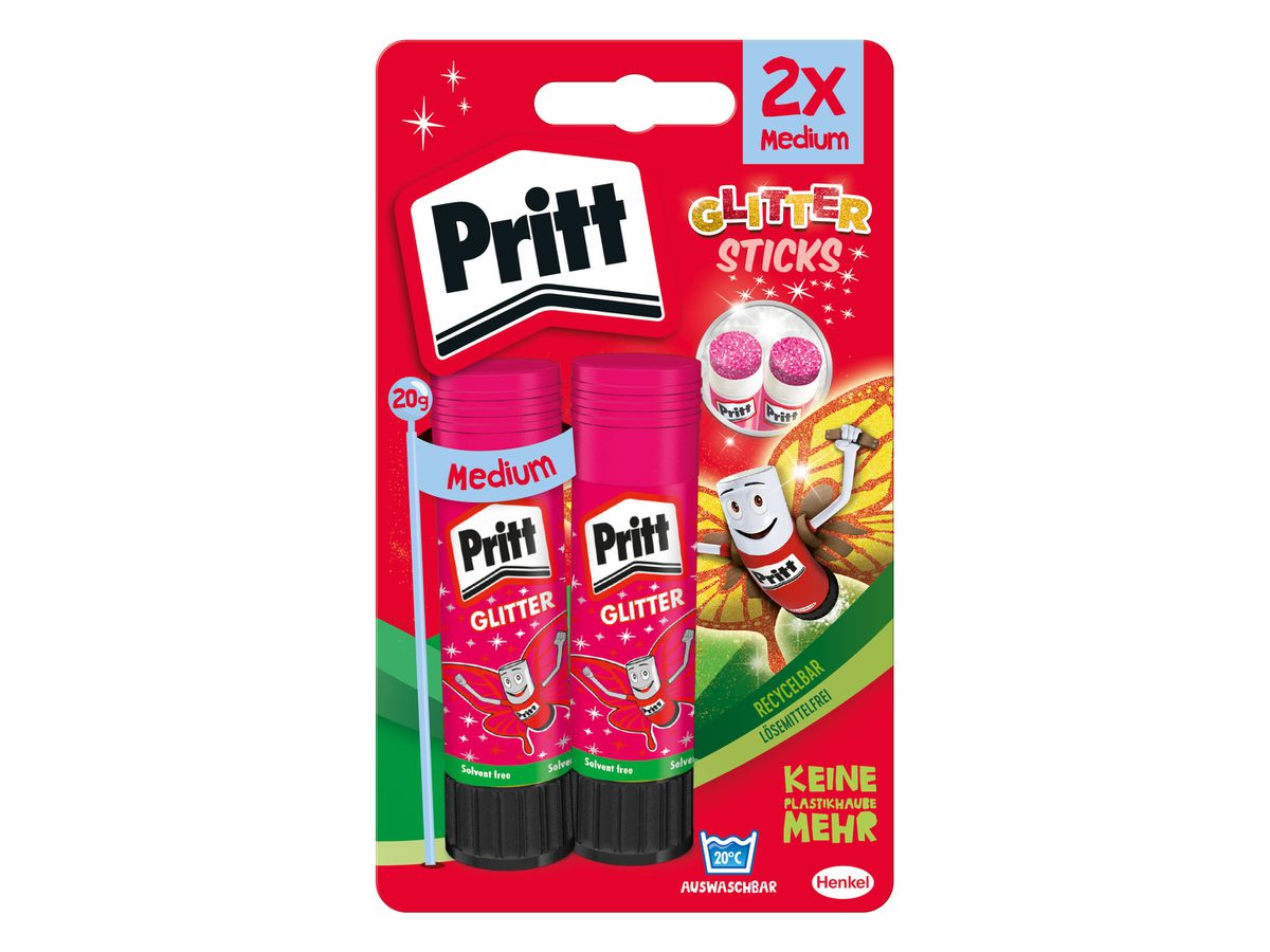 PRITT Stick collante Glitter 2x20g 45-900-244 rosa (4015000422994)