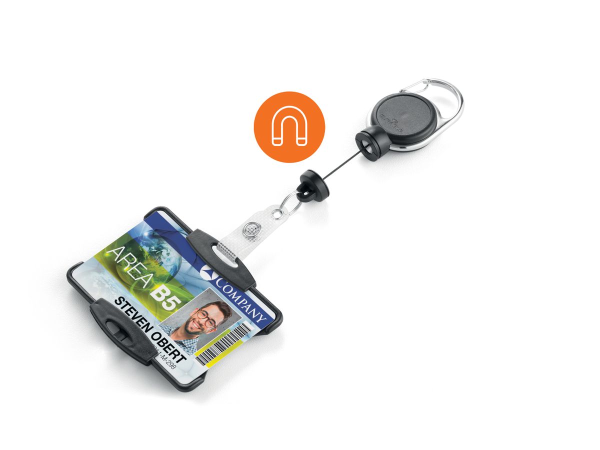 DURABLE Badge Holder Jojo EX.STRONG 868901 54x87mm, nero (4005546999579)