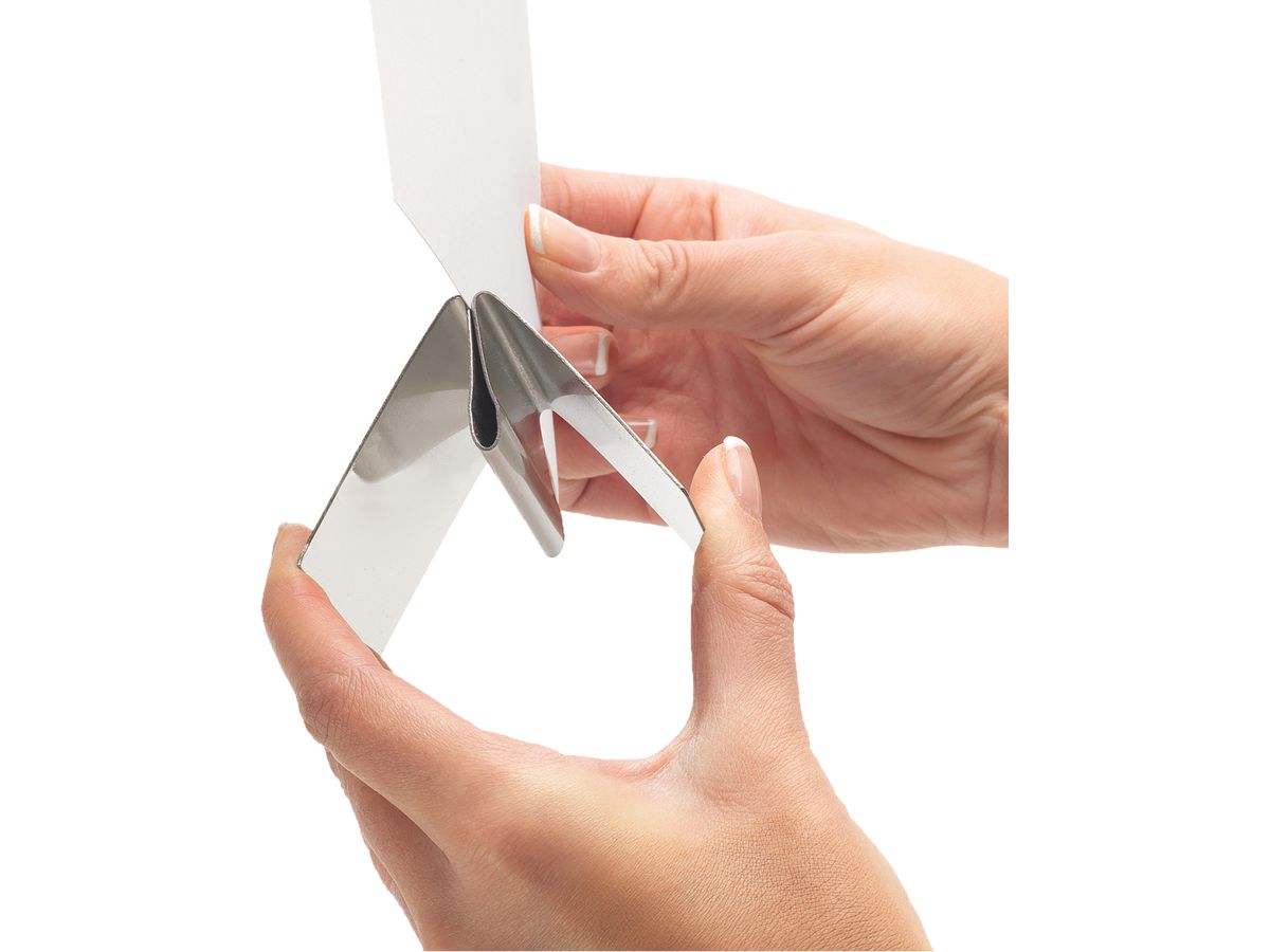 DEFLECTO Portacarte acciaio 50x50mm 794161 argento PMMA (0079916021737)