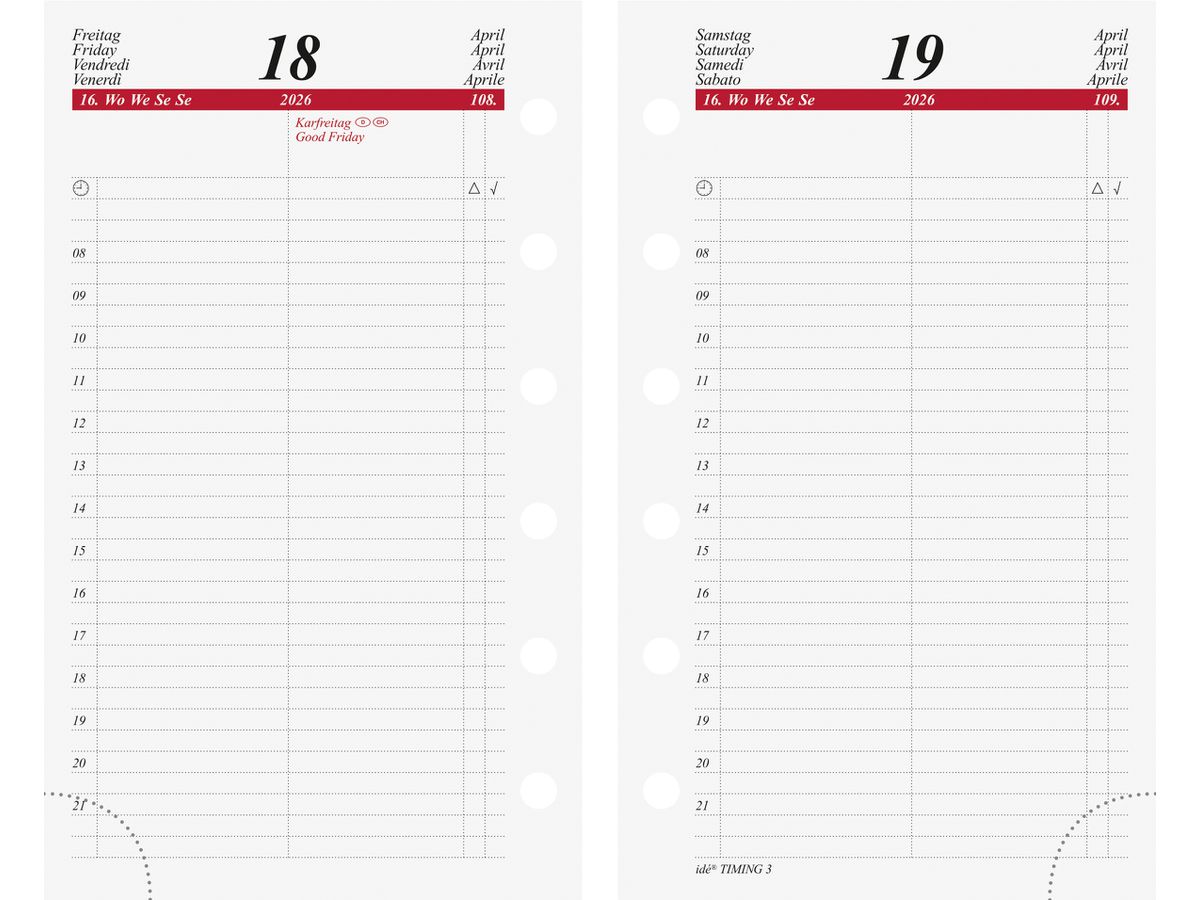 RIDOIDE Timing 3 calendrier jour. 2026 7067900006.26 1J/1P ML 7.6x12.7cm (4003273792081)