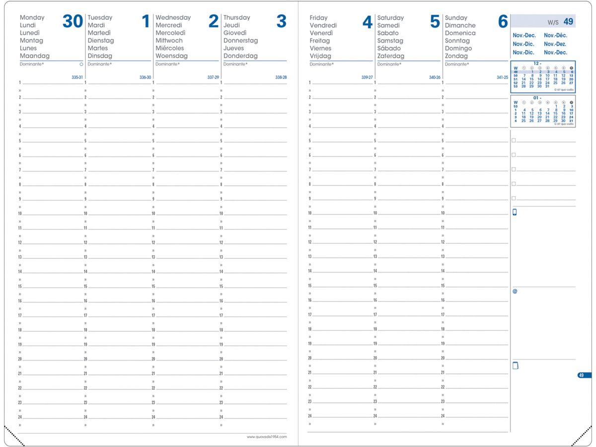 QUO-VADIS Agenda Impala H24/24 2026 027046Q 1S/2P noir ML 16x24cm (3371010447886)